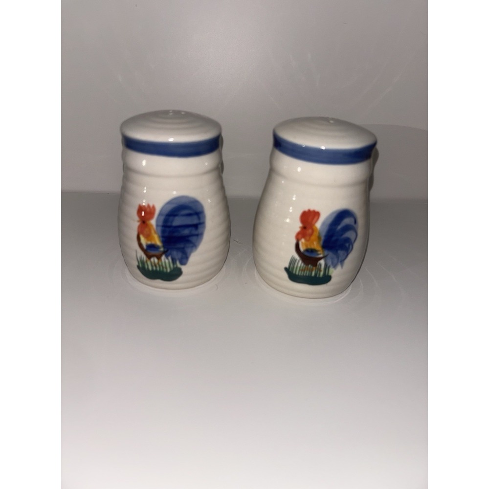 Vtg Rooster Salt And Pepper Shakers Set Country Farm Alco Industries